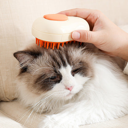 Electric Cat Steam Brush – 3-In-1 Pet Grooming Comb with Water Spray for Cats and Dogs, USB Rechargeable